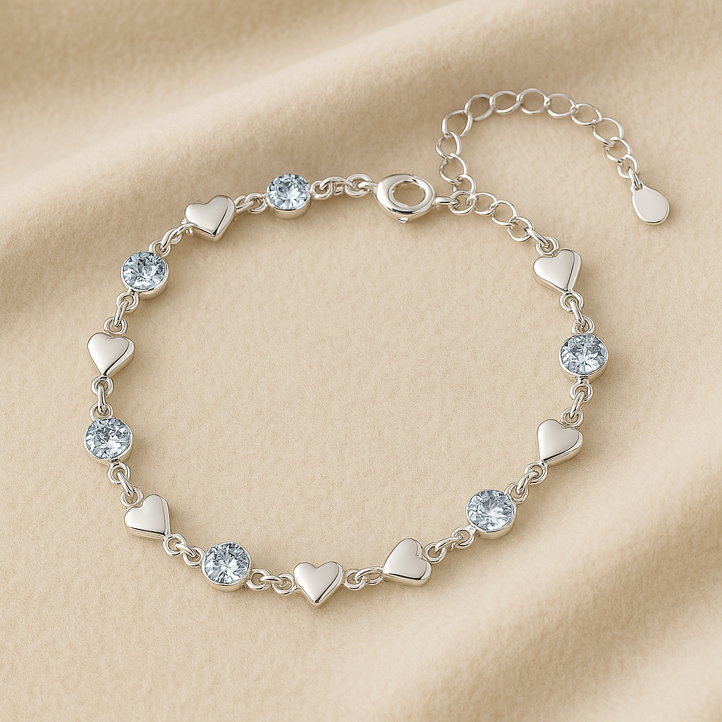 Pulseira Luzza Coração e Cristal