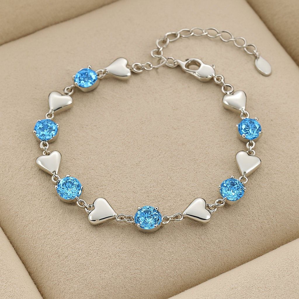 Pulseira Luzza Coração e Cristal