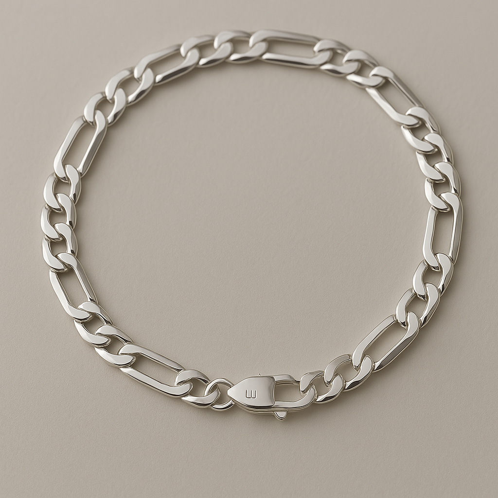 Conjunto Pulseira e Correntinha Luzza Elo Figaro
