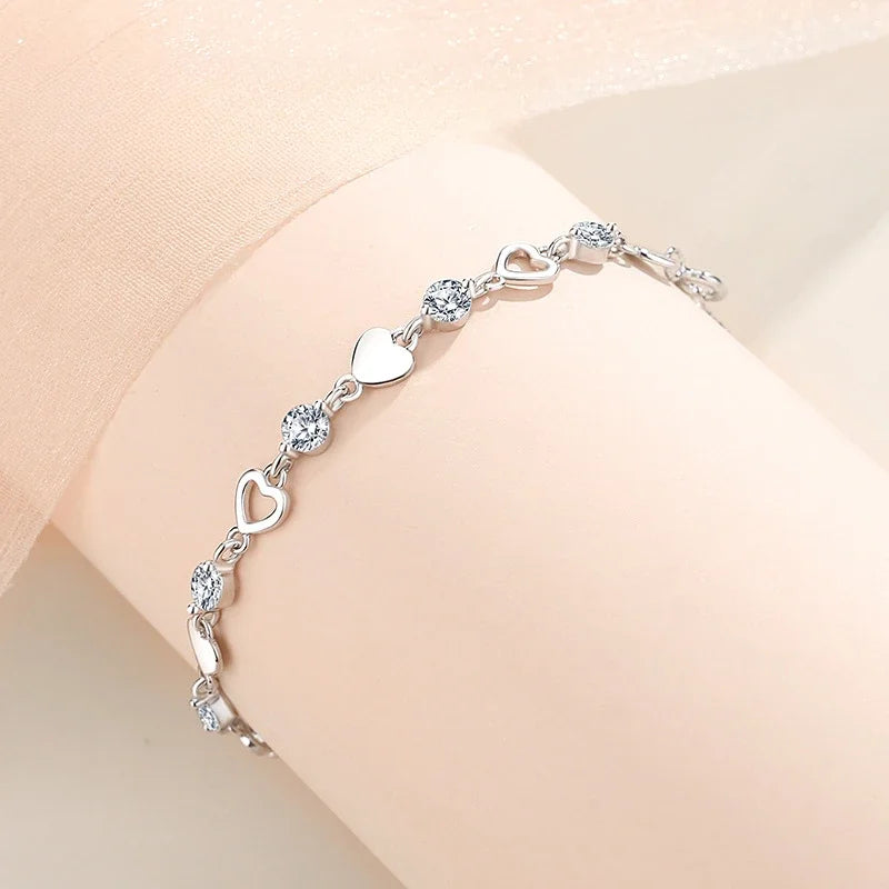 Pulseira Luzza Coração e Cristal
