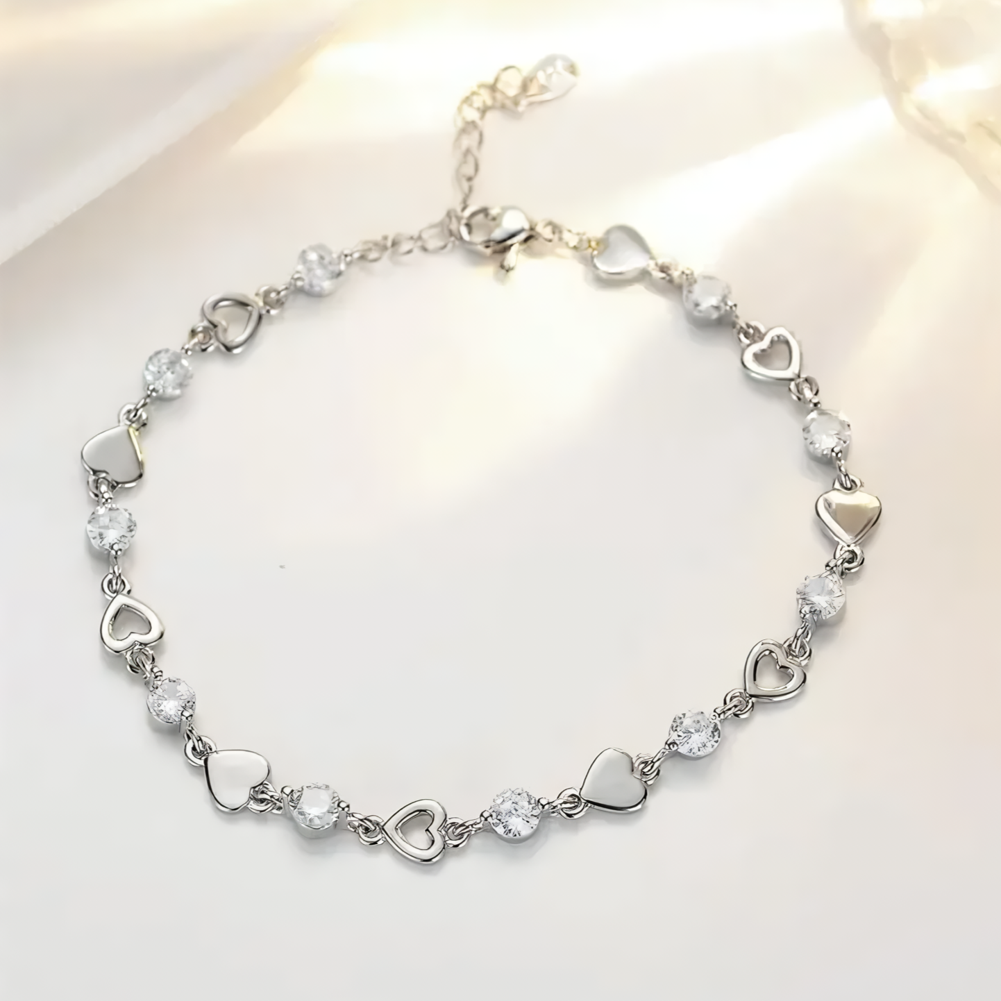 Pulseira Luzza Coração e Cristal