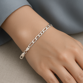 Conjunto Pulseira e Correntinha Luzza Elo Figaro