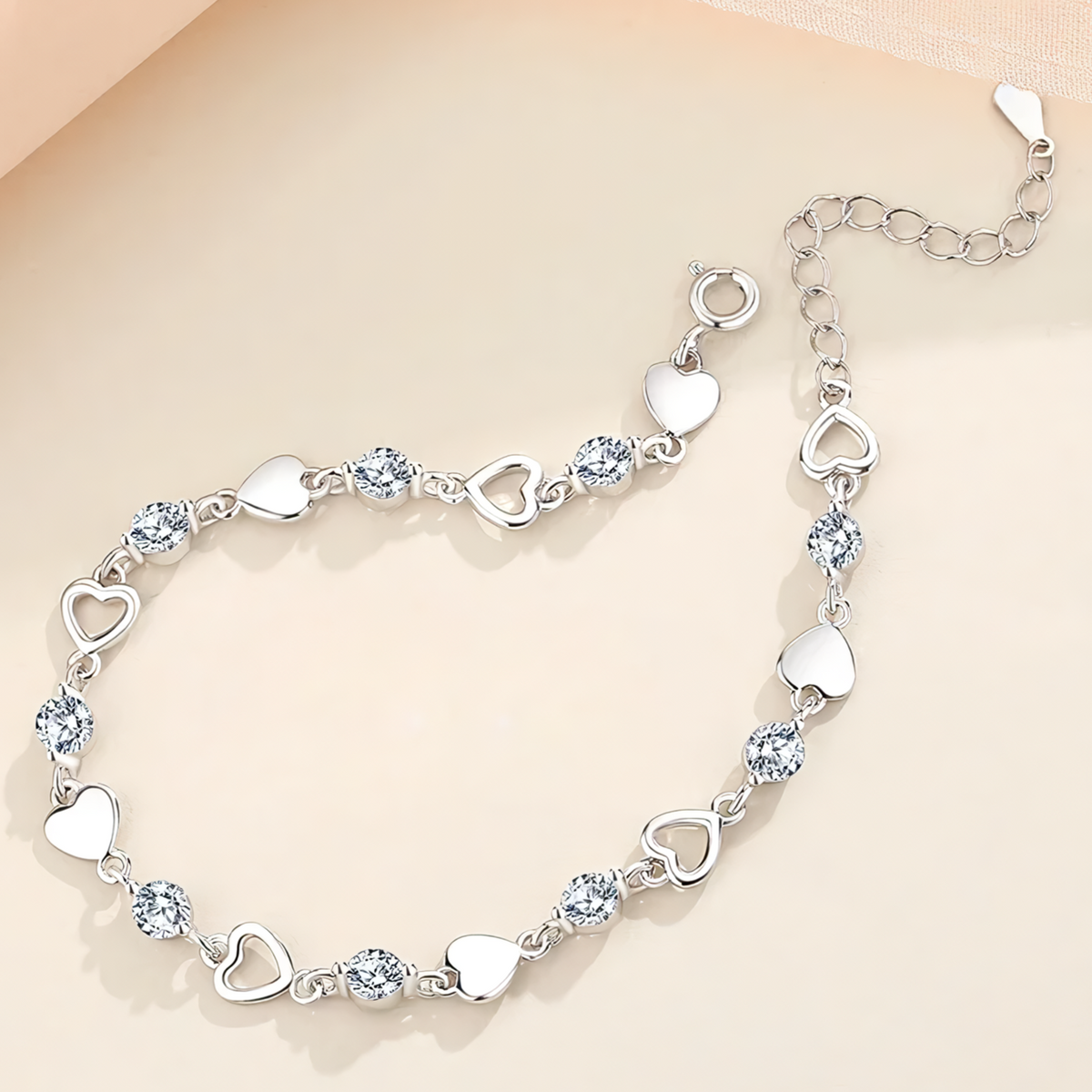Pulseira Luzza Coração e Cristal