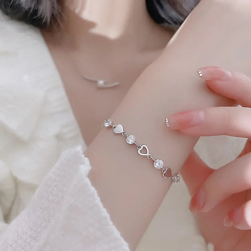 Pulseira Luzza Coração e Cristal