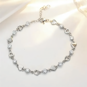 Pulseira Luzza Coração e Cristal